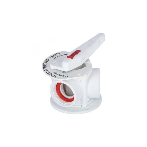 Valvola manuale a 3 vie in nylon bianco - N°1 - comptoirnautique.com