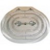 Oval 15x24" hinged Alu watertight hatch - Alu frame