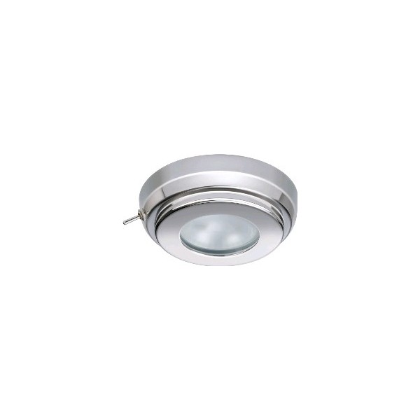 Plafón LED Ø90mm TIMS acero inoxidable 10-30V Blanco cálido - interruptor - N°1 - comptoirnautique.com