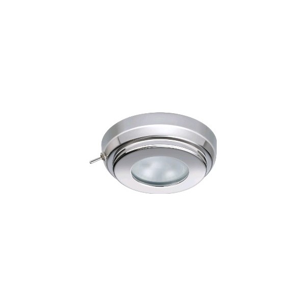 Plafoniera LED Ø90mm TIMS inox 10-30V Bianco caldo - interruttore - N°1 - comptoirnautique.com