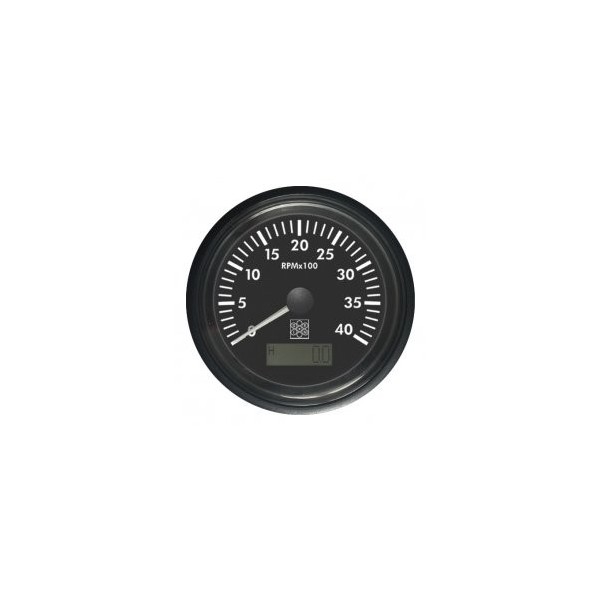 Drehzahlmesser mit 85mm Durchmesser - 12/24V 0-4000 U/min - Klemme W - N°1 - comptoirnautique.com 