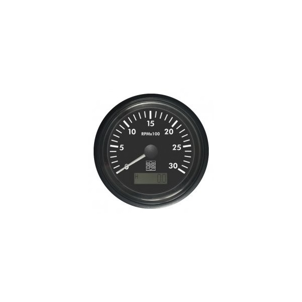Contador de rotações com contador de horas de 85 mm - 12/24V 0-3000 rpm - Terminal W - N°1 - comptoirnautique.com 