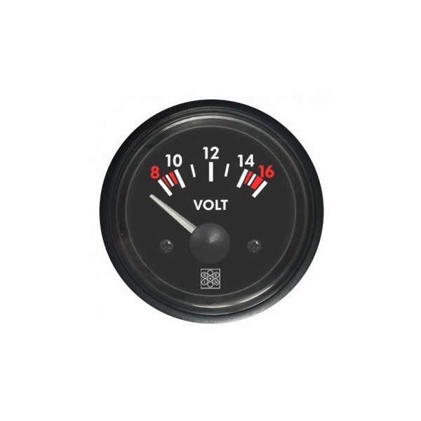 Voltmetro 16-32V Analogico ad ago bianco DIA. 52 mm - N°1 - comptoirnautique.com