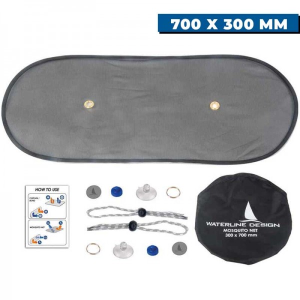 Moustiquaire intérieure pour hublot ouvrant waterline design 700x300 mm système de fixation - N°3 - comptoirnautique.com