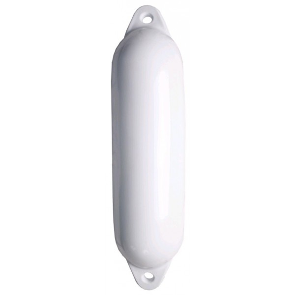 White cylindrical fender / 2 white rings Ø120 x L450mm - N°1 - comptoirnautique.com 