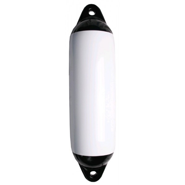 White cylindrical fender / 2 black rings Ø120 x L450mm - N°1 - comptoirnautique.com 