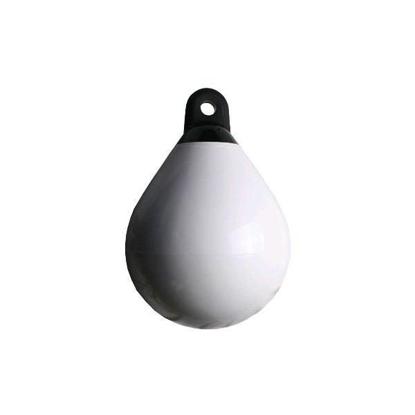 White buoy fender / black ring Ø 650mm - N°1 - comptoirnautique.com 
