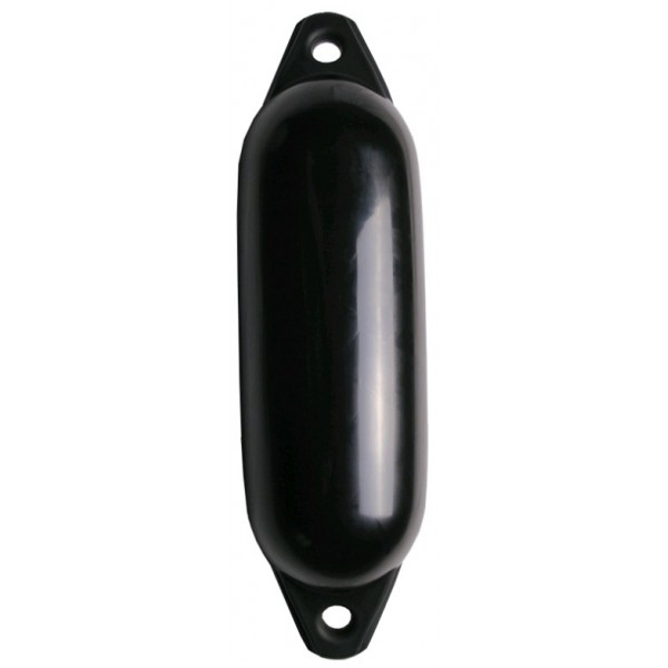 Black cylindrical fender / 2 black rings Ø150 x L580mm - N°1 - comptoirnautique.com 