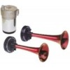 Kit di 2 trombe rosse verniciate a 12V - N°1 - comptoirnautique.com