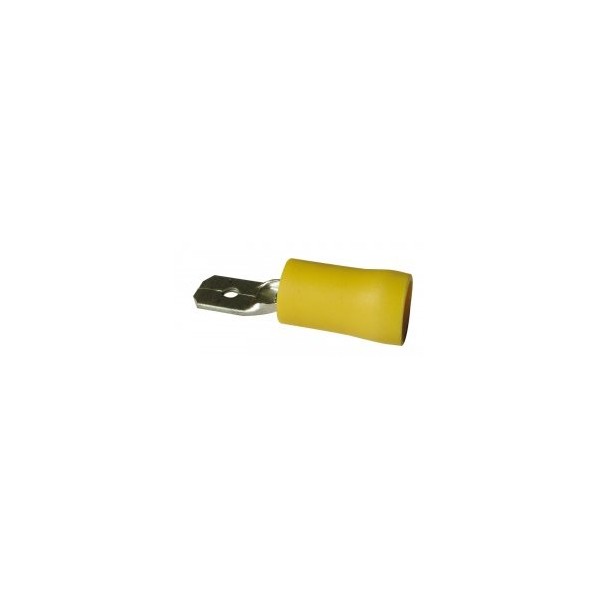 SCATOLA DI 100 CONNETTORI MASCHI 6.3mm GIALLO - N°1 - comptoirnautique.com