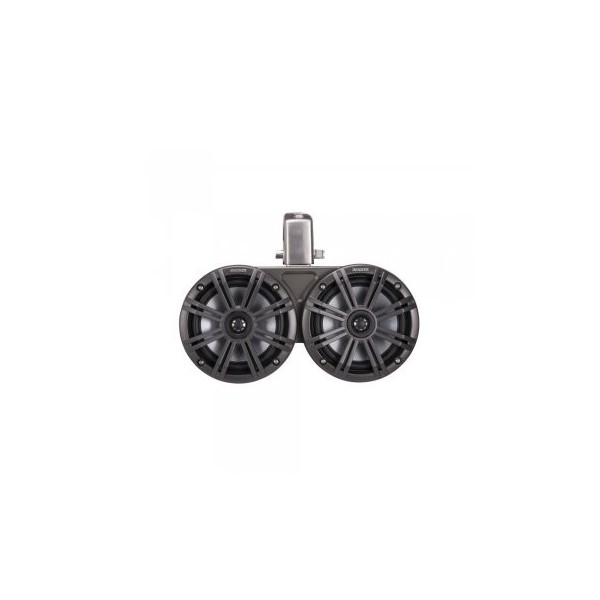 2 altoparlanti doppi a cono da 6,5" - KMTDC 130W LED - Nero - Montaggio su barra - N°1 - comptoirnautique.com