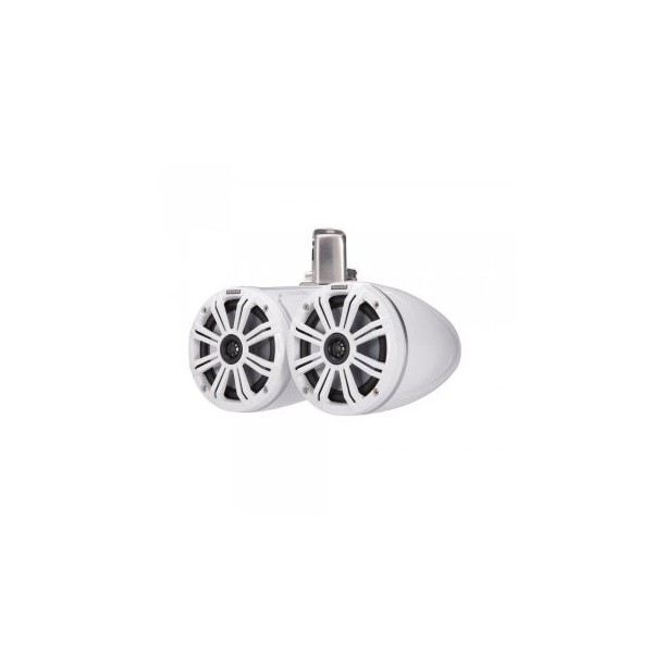 2 altoparlanti doppi a cono da 6,5''- KMTDC 130W LED - Bianco - Montaggio a barra - N°1 - comptoirnautique.com