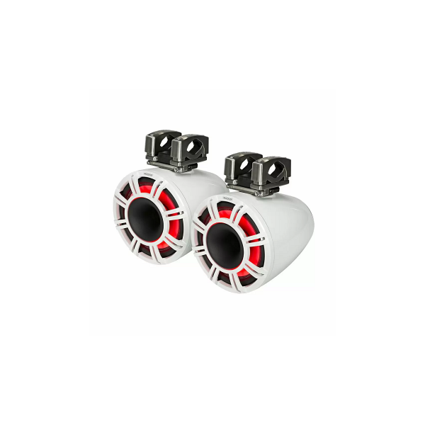 2 altoparlanti a cono da 11" - KMTC 300W LED - Bianco - Montaggio su barra - N°1 - comptoirnautique.com
