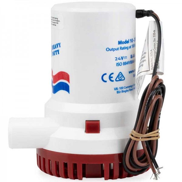 Pompe de cale Rule immergeable 24V 7500L/h câble - N°1 - comptoirnautique.com