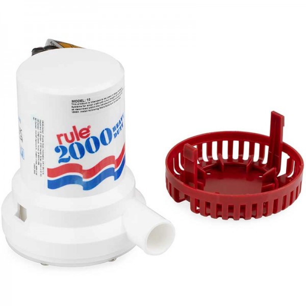 Pompe de cale Rule immergeable 24V 7500L/h démontable crépine filtrante - N°2 - comptoirnautique.com