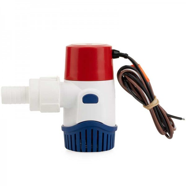 Pompe de cale Rule immergeable auto 12V 4180 L/h côté câbles - N°1 - comptoirnautique.com