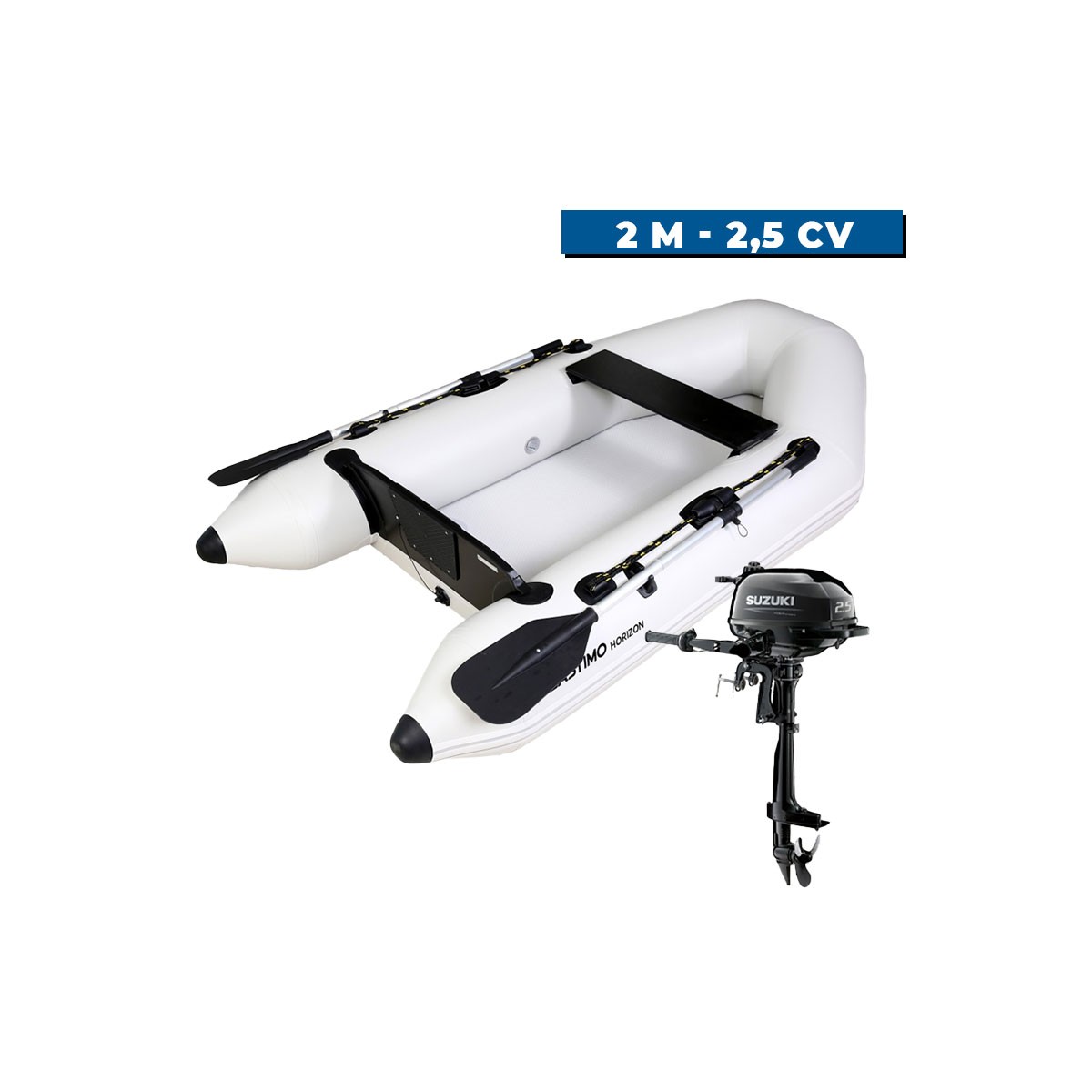 Pack annexe Horizon fond gonflable 2m + Moteur Suzuki 2,5CV