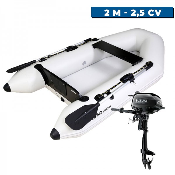 Pack annexe Horizon fond gonflable 2m + Moteur Suzuki 2,5CV - N°6 - comptoirnautique.com
