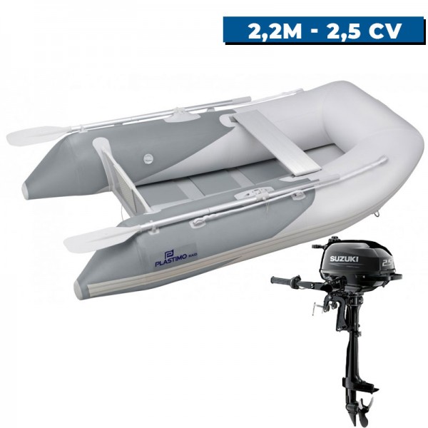 Pack annexe Fun Grise 2,20m + Moteur Suzuki DF2.5S - N°6 - comptoirnautique.com