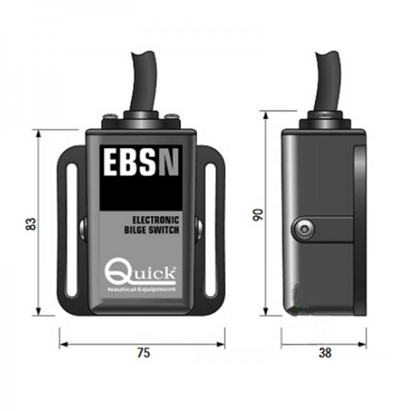 Détecteur d'eau électronique Quick 10A dimensions - N°2 - comptoirnautique.com