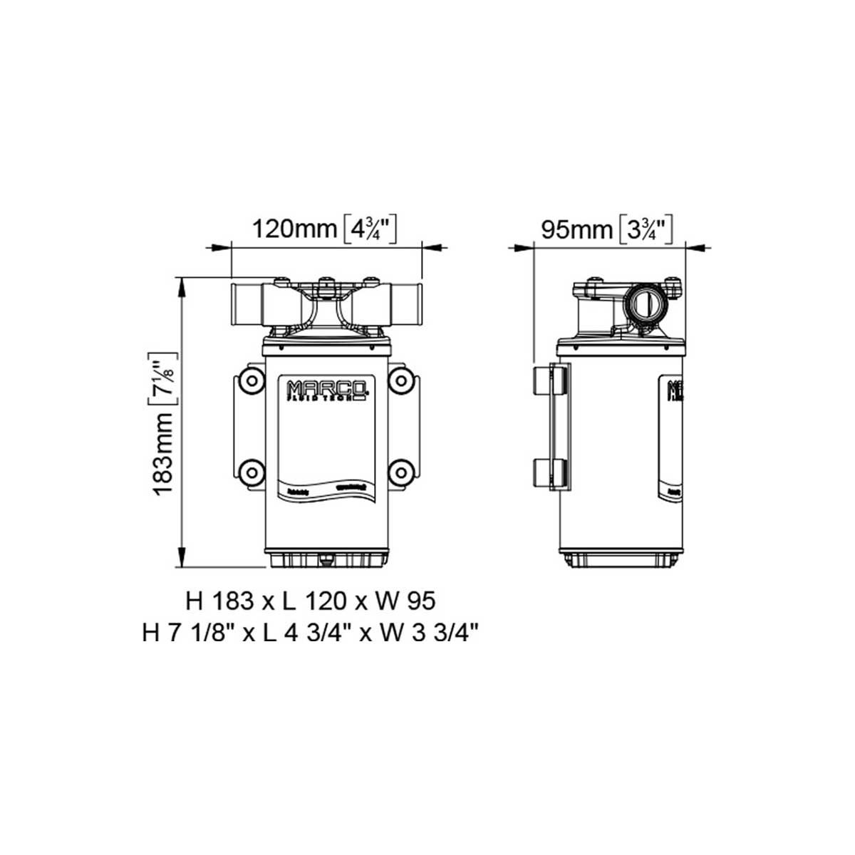 Sentina 34043 Marco Pompa di sentina UP1 Serie-N - 12V - 35L/min PM100 - Comptoir ...