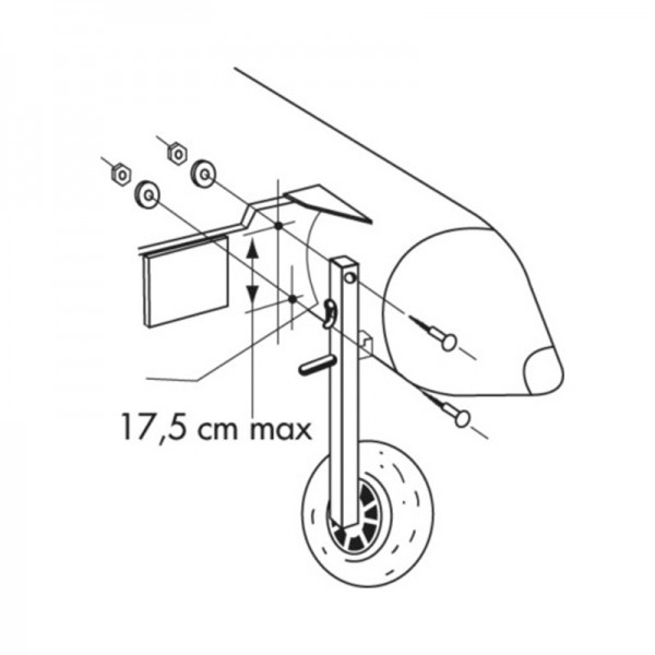 Schéma de montage - Roues sur tubes inox 304 L pour annexe de bateau - N°2 - comptoirnautique.com