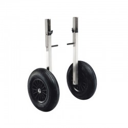 Roues sur tubes inox 304 L pour annexe de bateau