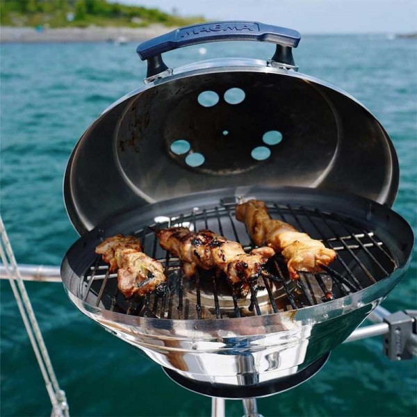 Barbecue à gaz marine Kettle Magma ouvert grillades sur bateau - N°7 - comptoirnautique.com