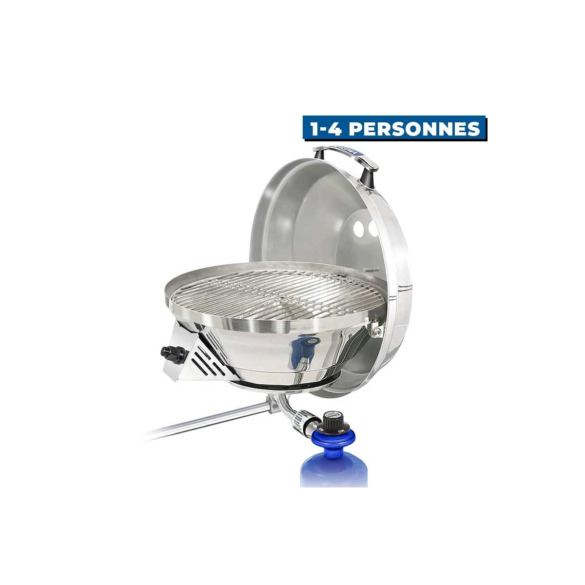 Barbecue à gaz marine Kettle 3 + réchaud Magma 1 à 4 personnes