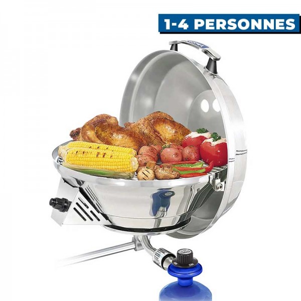 Barbecue à gaz marine Kettle 3 + réchaud Magma 1 à 4 personnes cuisson - N°2 - comptoirnautique.com