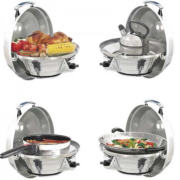 Barbecue à gaz marine Kettle 3 + réchaud Magma fonction réchaud ou cuisson - N°6 - comptoirnautique.com