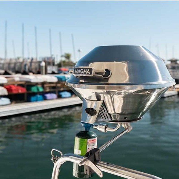 Barbecue à gaz marine Kettle 3 + réchaud Magma support balcon fermé - N°7 - comptoirnautique.com