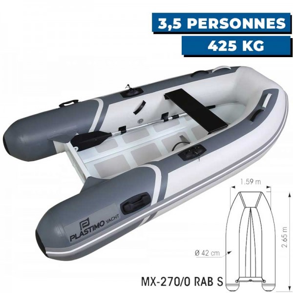 Annexe gonflable Yacht - PVC + coque simple aluminium - MX-270/0 RAB S - N°3 - comptoirnautique.com 