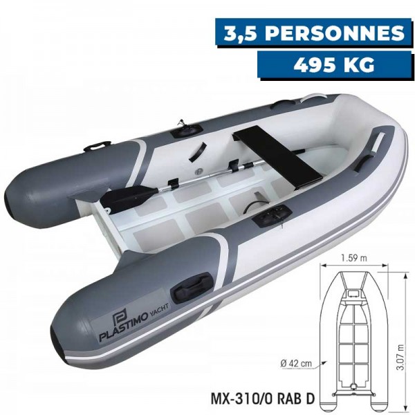Annexe gonflable Yacht - PVC + coque double aluminium - MX-310/0 RAB D - N°3 - comptoirnautique.com