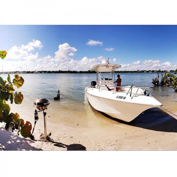Support sur pied pour barbecue Marine Kettle Magma installé sur la plage - N°5 - comptoirnautique.com