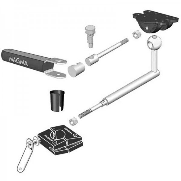 Support pour barbecue rectangle et table à découper sur tube vertical Magma pièces démontées - N°2 - comptoirnautique.com