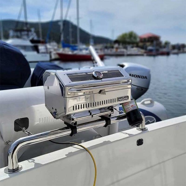 Supporto per barbecue rettangolare e tavolo da taglio su tubo orizzontale - N°10 - comptoirnautique.com