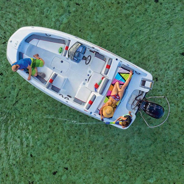 Arceau de traction pour moteurs hors-bord TurboSwing sur bateau vu du haut - N°17 - comptoirnautique.com