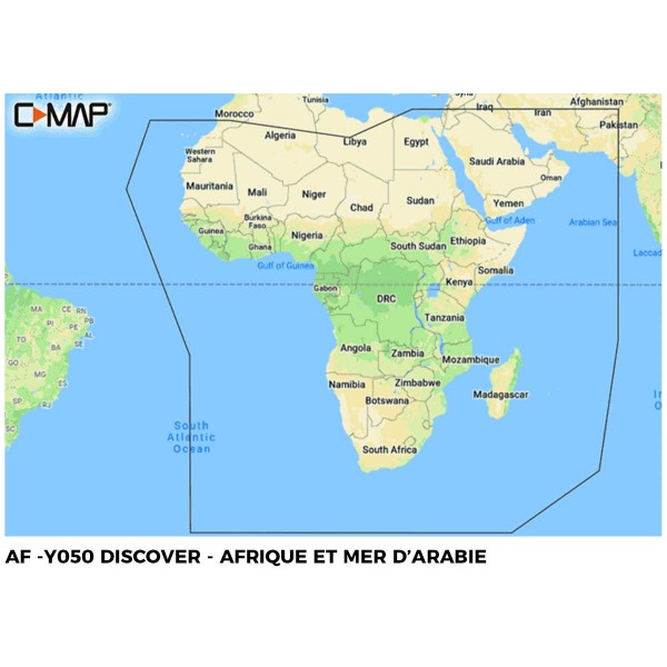 Carte C-MAP DISCOVER - Zone Afrique - AF-Y050 - Afrique et mer d'arabie - N°3 - comptoirnautique.com 