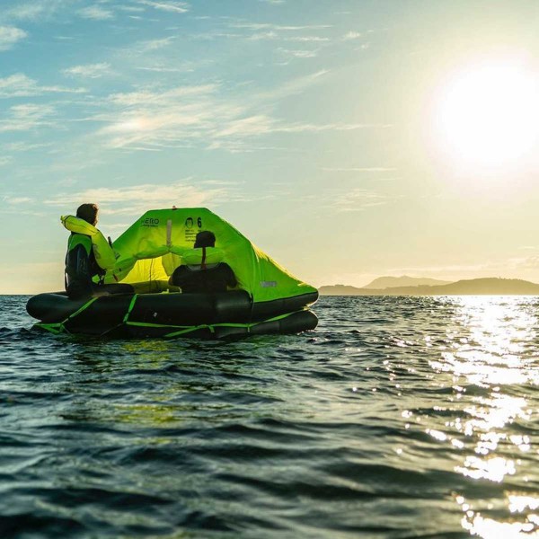 Jangada salva-vidas compacta para águas profundas com equipamento leve -24H - N°18 - comptoirnautique.com 