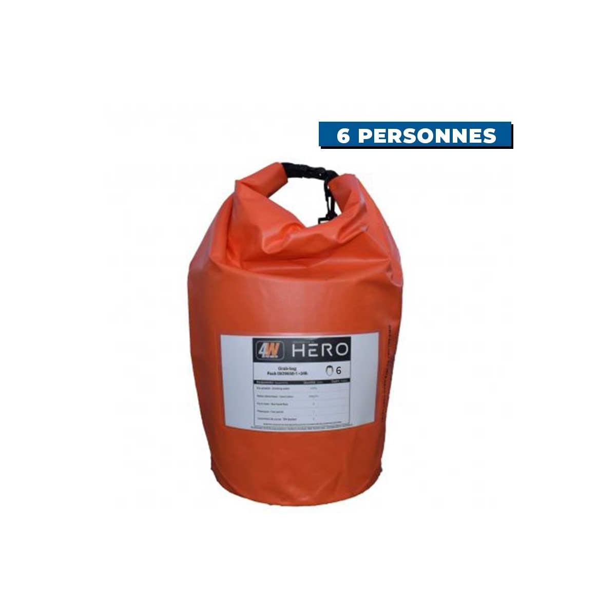 Sac de survie étanche Grab Bag 4Water 6 personnes