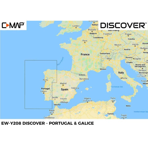 EW-Y208-MS : Portugal & Galice - Carte C-MAP DISCOVER - Zone EUROPE de L'Ouest - N°7 - comptoirnautique.com