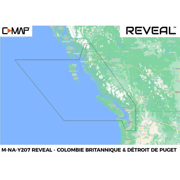 Carte C-MAP REVEAL NA-207 Colombie britannique et le détroit de Puget - N°1 - comptoirnautique.com 