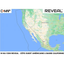 Carte C-MAP REVEAL NA-206 Côte Ouest Américaine et Basse-Californie