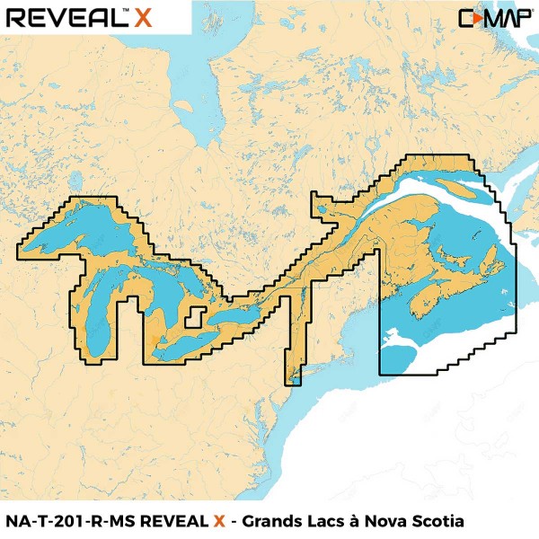 Carte C-MAP REVEAL X NA-201 Grands Lacs à Nova Scotia - N°2 - comptoirnautique.com