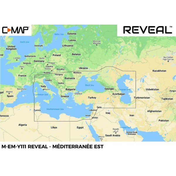 Carte C-MAP REVEAL EM-111 Méditerranée Est - N°1 - comptoirnautique.com 