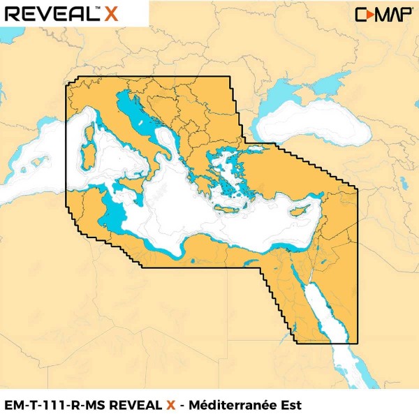 Carte C-MAP REVEAL X EM-111 Méditerranée Est - N°2 - comptoirnautique.com