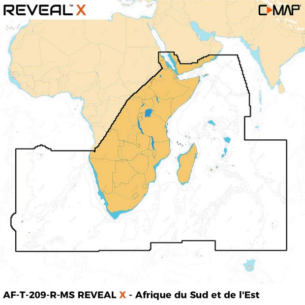 Carte C-MAP REVEAL X AF-209 Afrique du Sud et de l'Est - N°2 - comptoirnautique.com