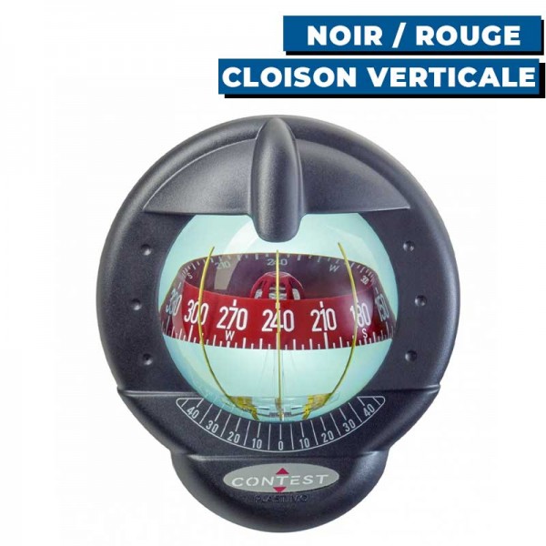 Compas Contest 101 - pour cloison verticale - noir, rose rouge - N°5 - comptoirnautique.com