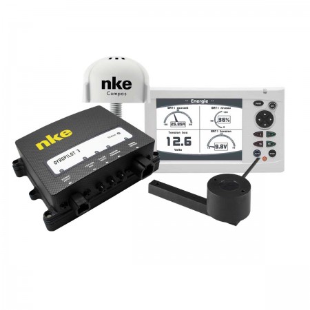 Pack n°1: pilote automatique GyroPilot 3 - Capteur angle de barre - compas fluxgate - Multigraphic blanc